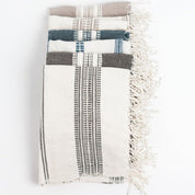 Aden Cotton Hand Towel, Grey with Natural