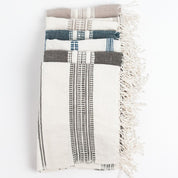 Aden Cotton Hand Towel, Natural with Navy