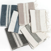 Aden Cotton Hand Towel, Grey with Natural