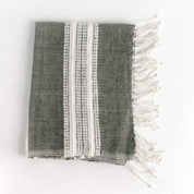 Aden Cotton Hand Towel, Grey with Natural