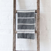 Aden Cotton Hand Towel, Grey with Natural