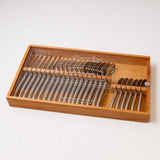 Laguiole 24 Piece Flatware Set, Stainless Steel in Wood Box with Acrylic Lid