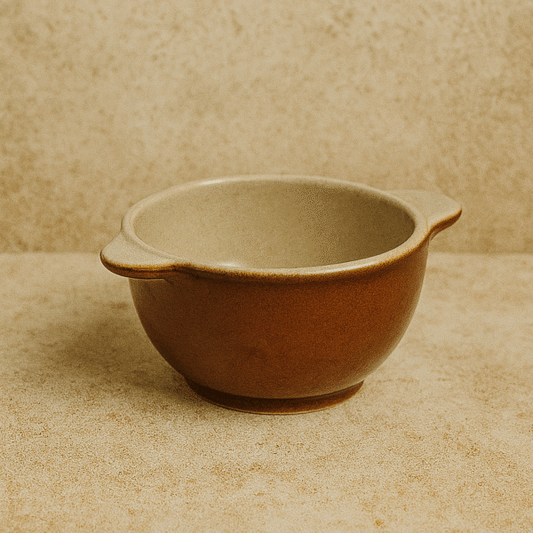 Poterie Renault Handled Bowl- (0.35 L) Brown