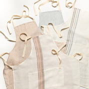 Carmela Kitchen Apron, Ivory with Caramel