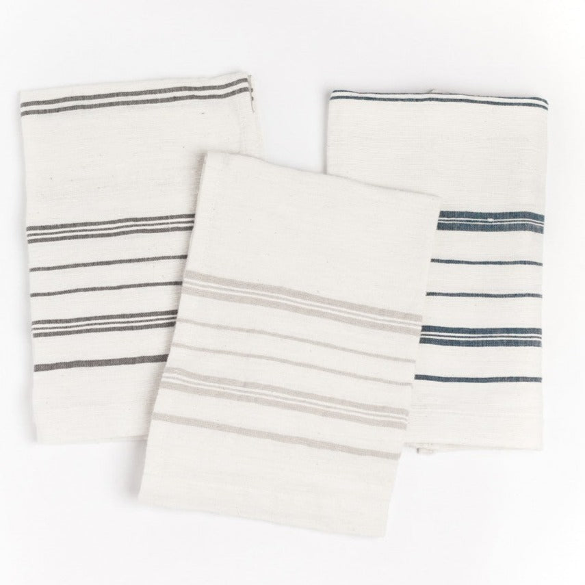 Avery Hand Towel, Natural with Grey