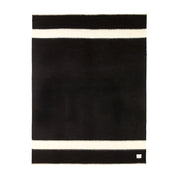 Siempre Blanket, Black with Ivory Stripe