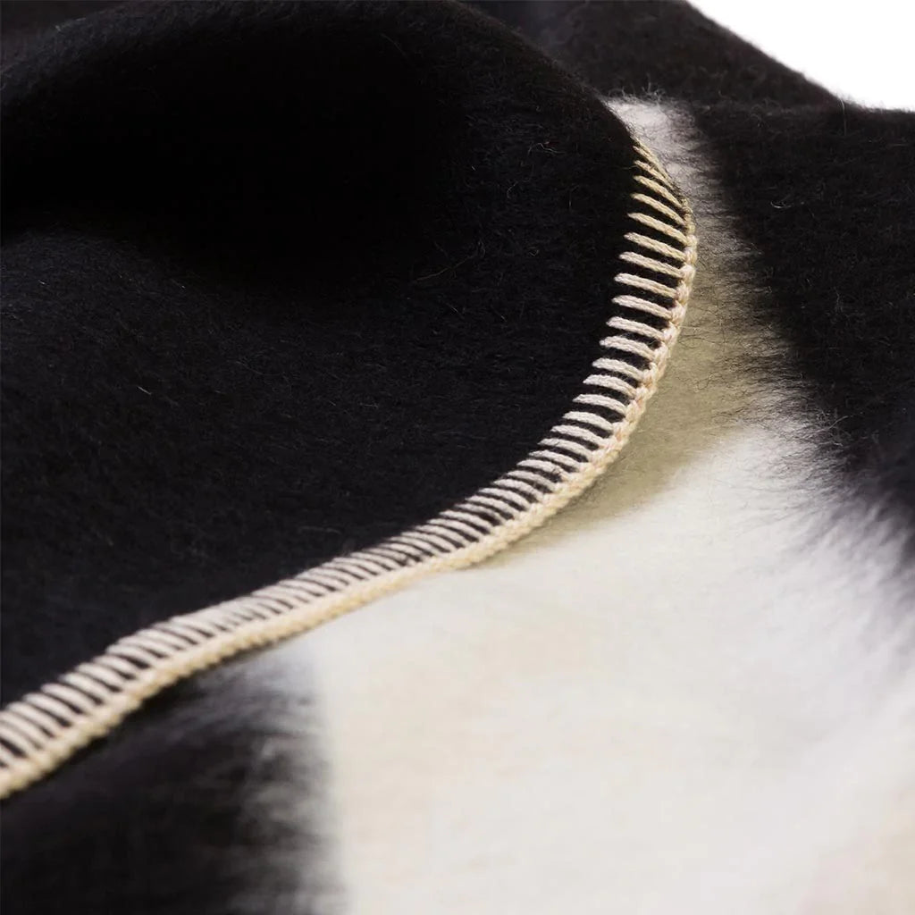 Siempre Blanket, Black with Ivory Stripe