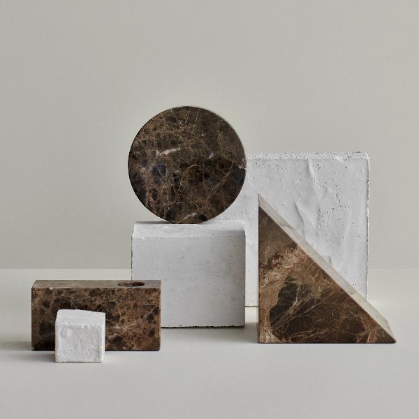 Pesa Marble Bookends, Set of 2, Brown