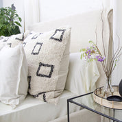 Bowie Big Pillow, Ivory & Grey