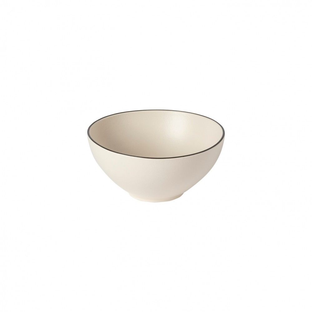 Augusta Soup/Cereal Bowl, Natural with Black, Set of 6