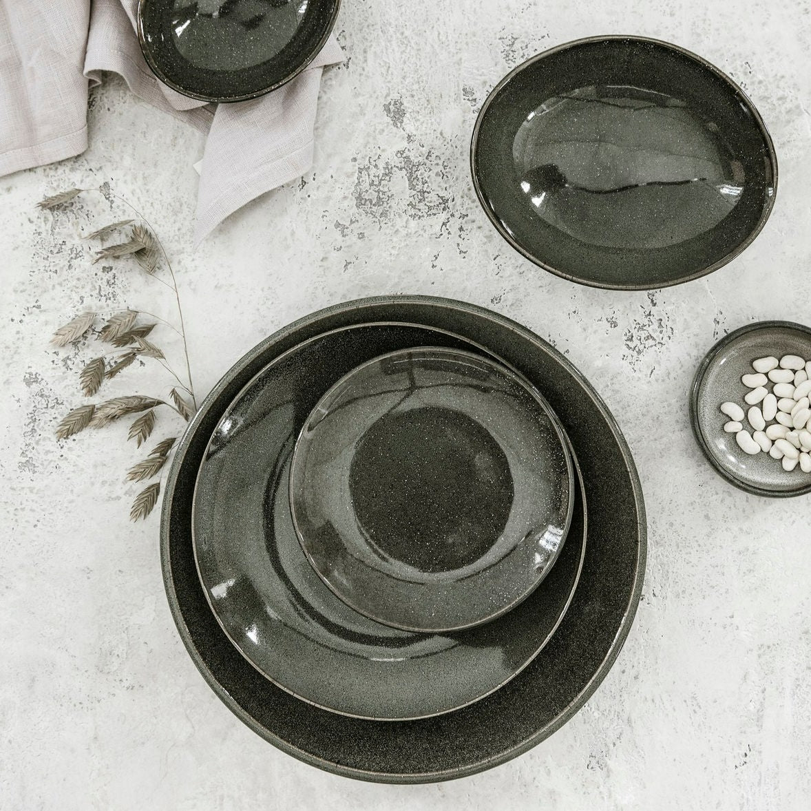 Handmade Resin Champagne Bucket with Leather Handles, Black Marble