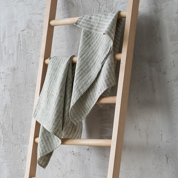 Brittany Hand Towels, Set of 2,  Forest Green and Natural