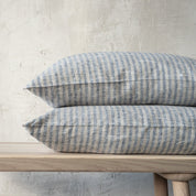 Brittany Lumbar Pillow, Indigo and Natural