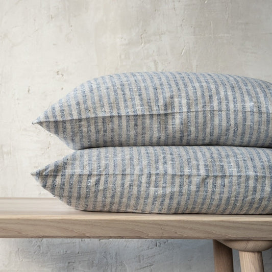 Brittany Euro Pillow, Indigo and Natural