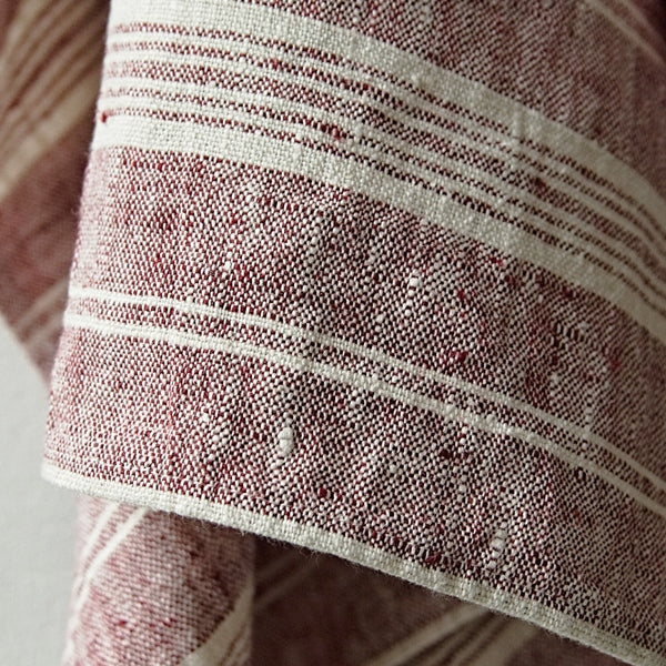 Multistripe Hand Towels, Set of 2, Cherry