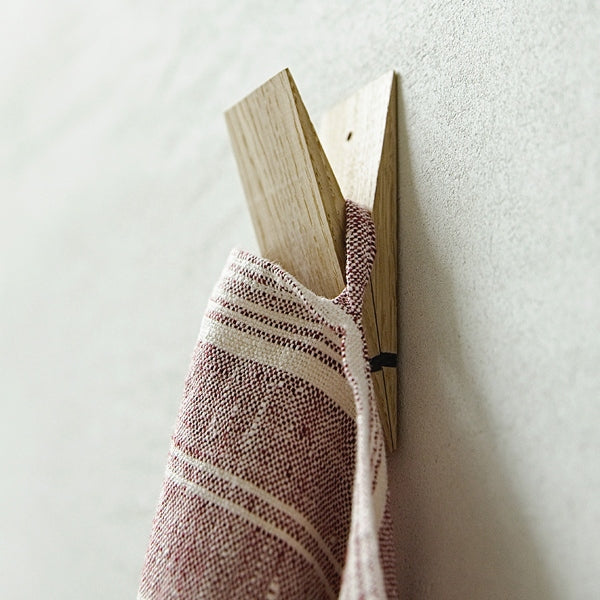 Multistripe Hand Towels, Set of 2, Cherry