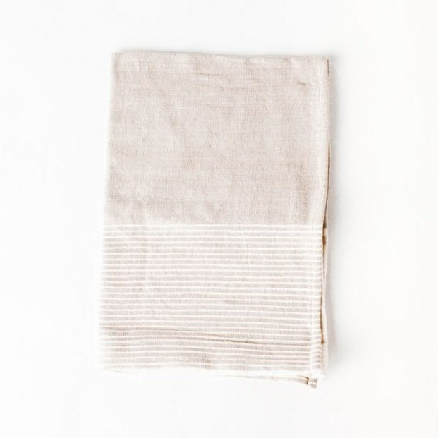 Chesapeake Hand Towel, Stone with Natural
