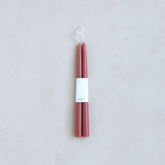Classic Taper Candle, Set of 2, Clay