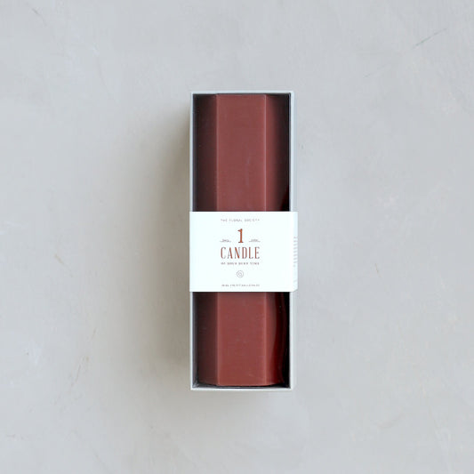 Hexagon Pillar Candle, Clay