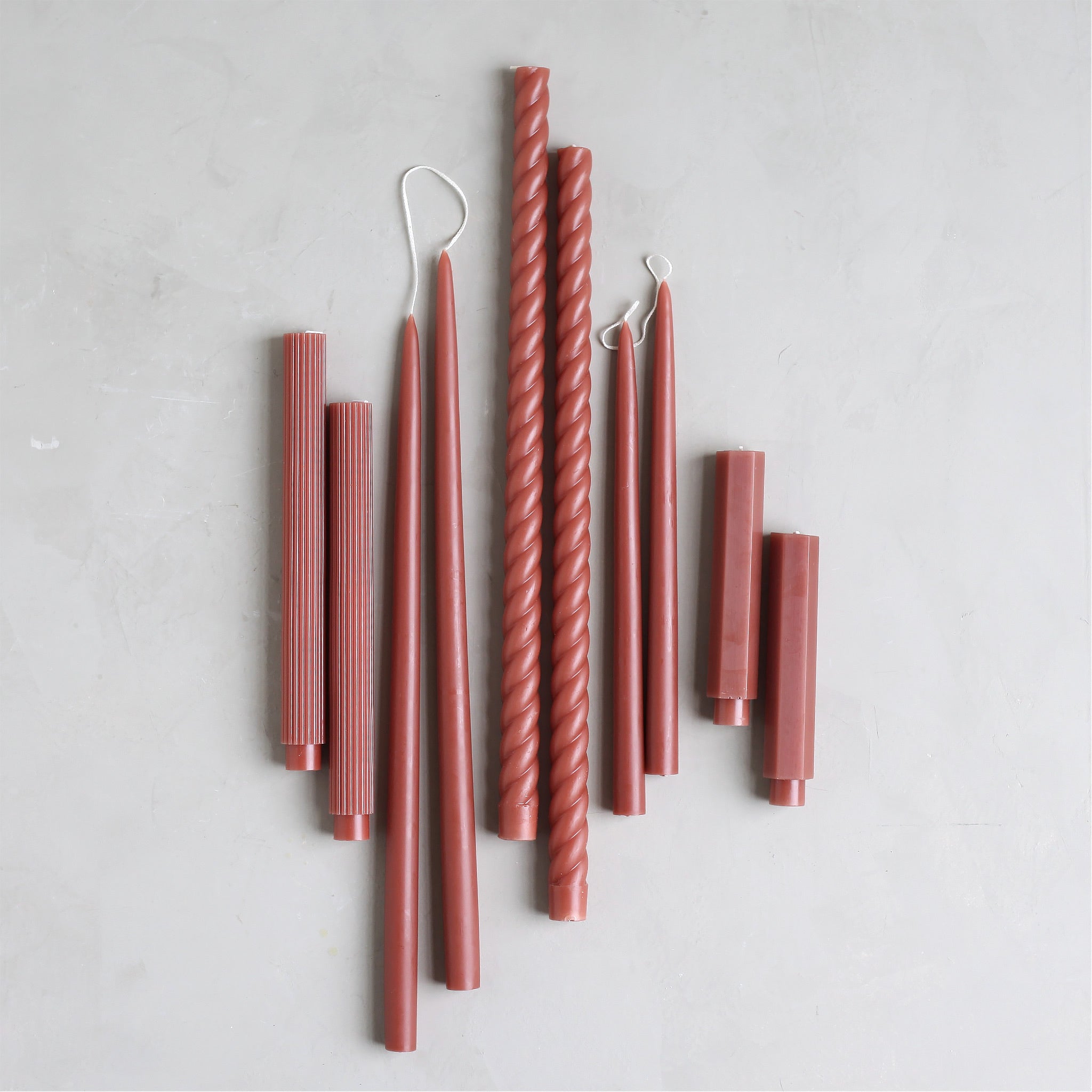 Classic Taper Candle, Set of 2, Clay