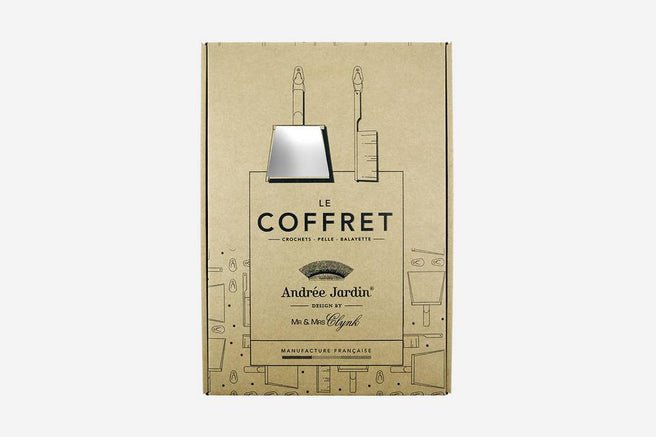 Andree Jardin NATURAL BLACK "Mr & Mrs Clynk" Hand Brush, Dustpan and Wall Hooks   