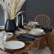 Augusta Pasta Bowl, Natural with Black, Set of 6