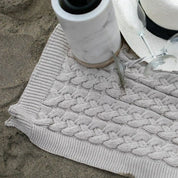 Belmont Double Cable Knit Throw, Linen