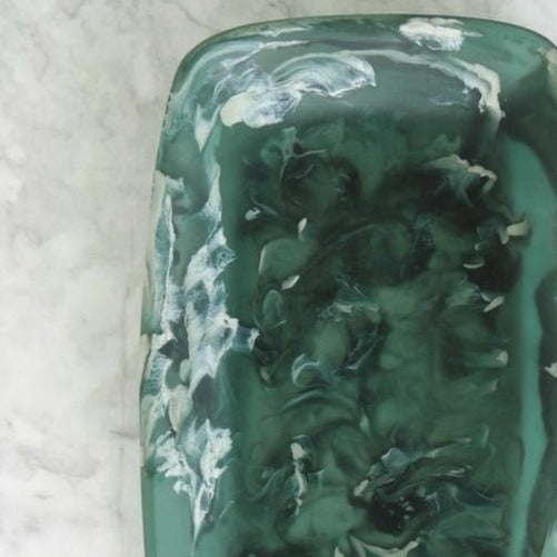 Handmade Resin Tray, Moss, Large