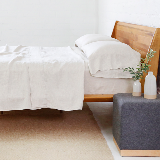 Belgian Linen King Sheet Set, Flax