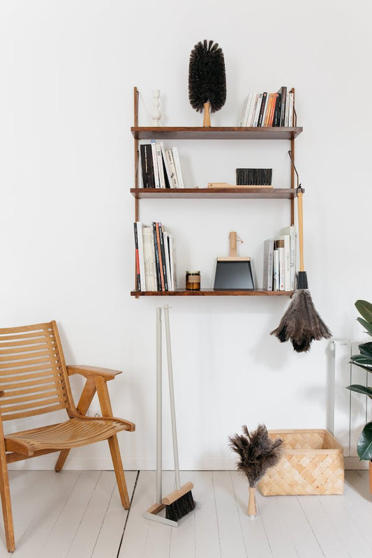 Andree Jardin "Mr & Mrs Clynk" Large Complet Dustpan & Hand Brush Gray