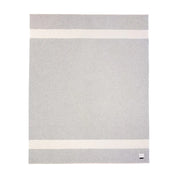 Siempre Blanket, Light Heather with Ivory Stripe