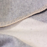 Siempre Blanket, Light Heather with Ivory Stripe