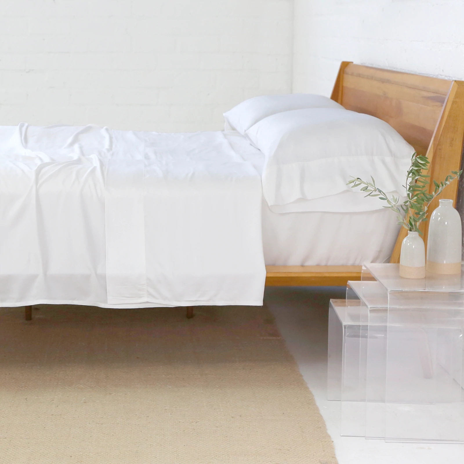 Bamboo Queen Sheet Set, White