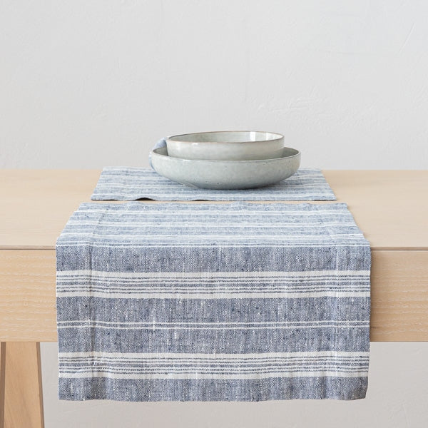 Multistripe Placemat, Indigo,