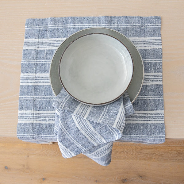 Multistripe Placemat, Indigo,