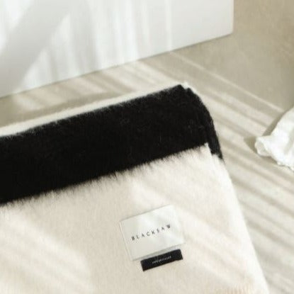 Siempre Blanket, Ivory with Black Stripe