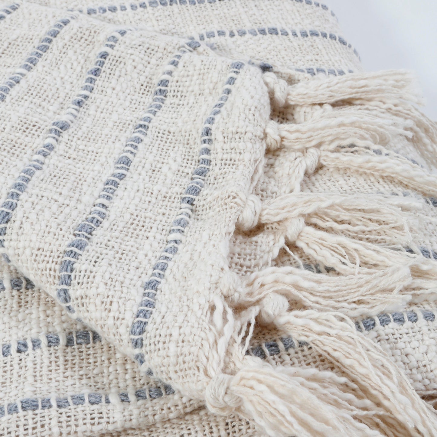 Jojo Handwoven Throw, Blue Grey