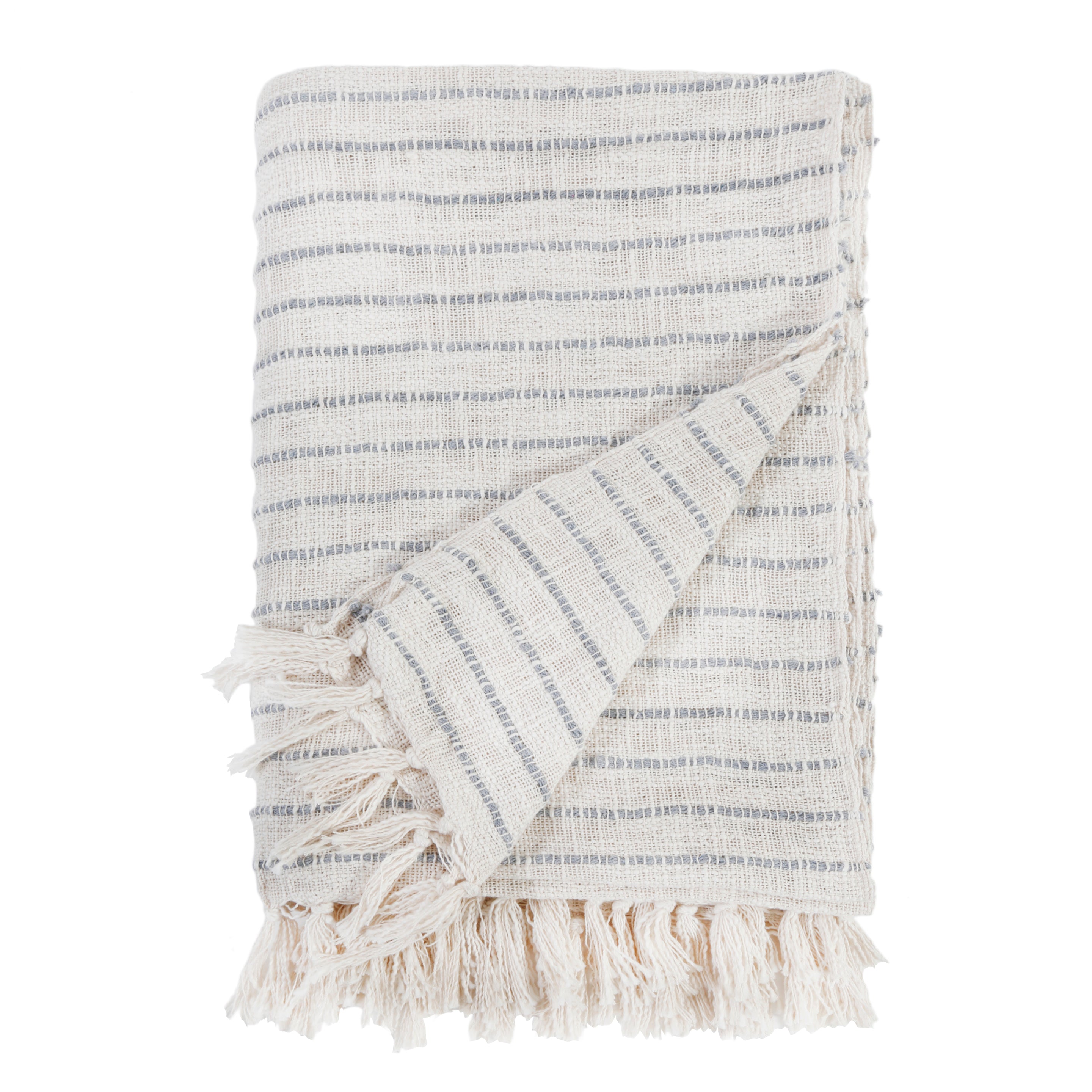 Jojo Handwoven Throw, Blue Grey