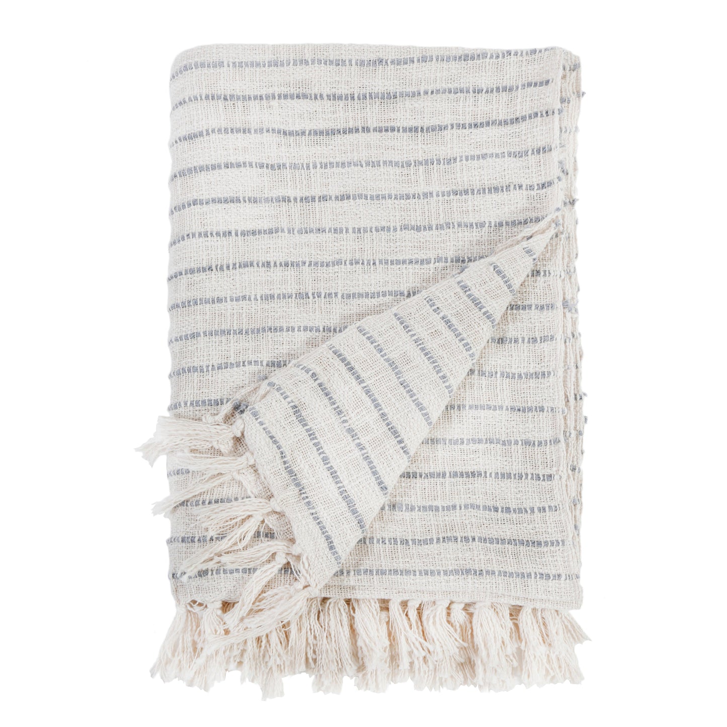 Jojo Handwoven Throw, Blue Grey