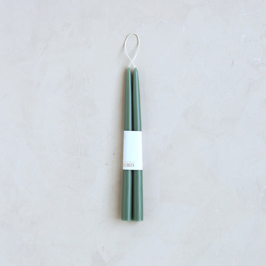 Classic Taper Candle, Set of 2, Moss