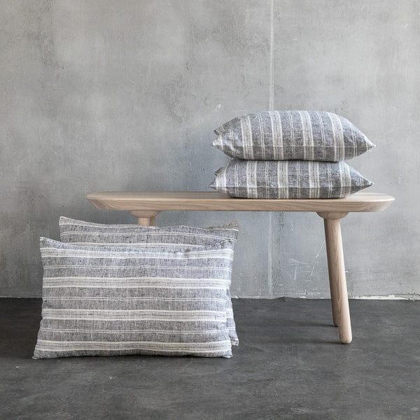 Multistripe Rectangular Pillow, Black and White