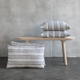 Multistripe Lumbar Pillow, Black and White