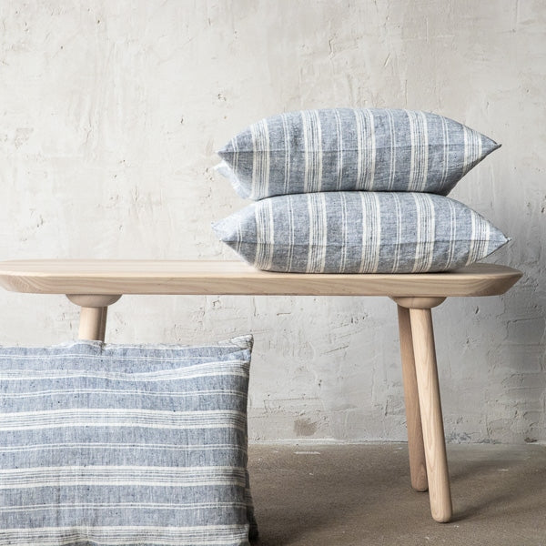 Multistripe Rectangular Pillow, Indigo
