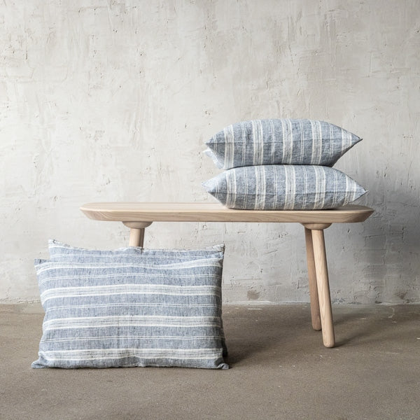 Multistripe Lumbar Pillow, Indigo