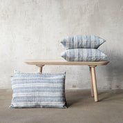 Multistripe Rectangular Pillow, Indigo