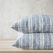 Multistripe Lumbar Pillow, Indigo