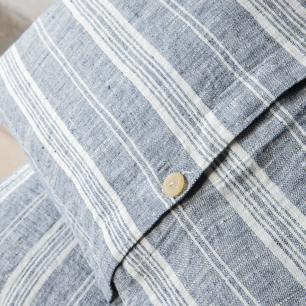 Multistripe Lumbar Pillow, Indigo