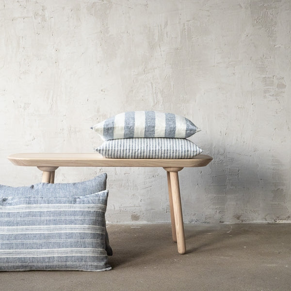 Multistripe Rectangular Pillow, Indigo