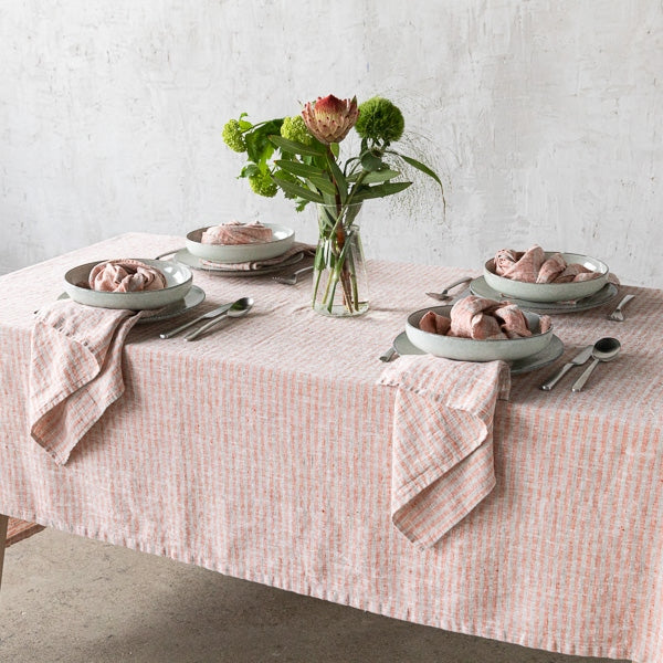 Brittany Napkin, Brick and Natural, Set of 4