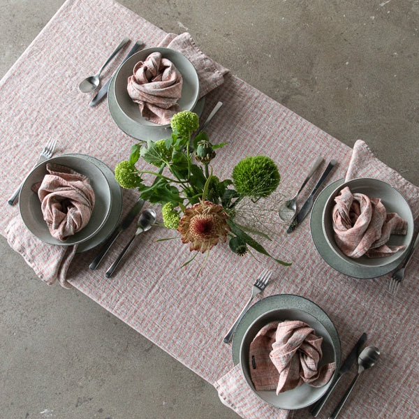 Brittany Napkin, Brick and Natural, Set of 4